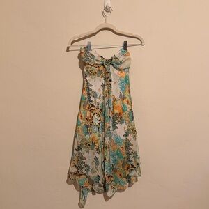 Hot Kiss Y2K vintage 90’s paisley strapless dress mini halter bandeau 2000